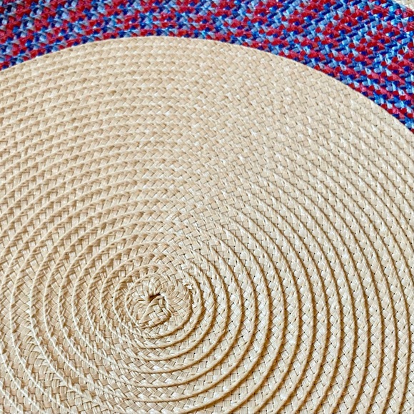 SONOMA Round Braided Placemats Red and Blue Outdoors Indoors Colorful Set of 6 - Picture 6 of 11